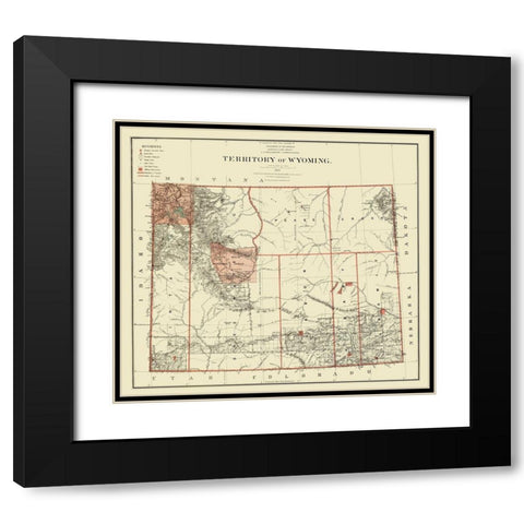 Wyoming - Bien 1879 Black Modern Wood Framed Art Print with Double Matting by Bien