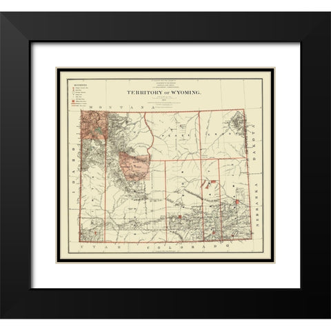 Wyoming - Bien 1879 Black Modern Wood Framed Art Print with Double Matting by Bien