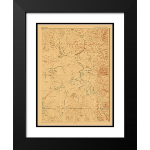 Yellowstone National Park Wyoming - USGS 1885 Black Modern Wood Framed Art Print with Double Matting by USGS