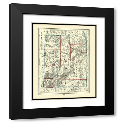 Wyoming - Rathbun 1893 Black Modern Wood Framed Art Print with Double Matting by Rathbun