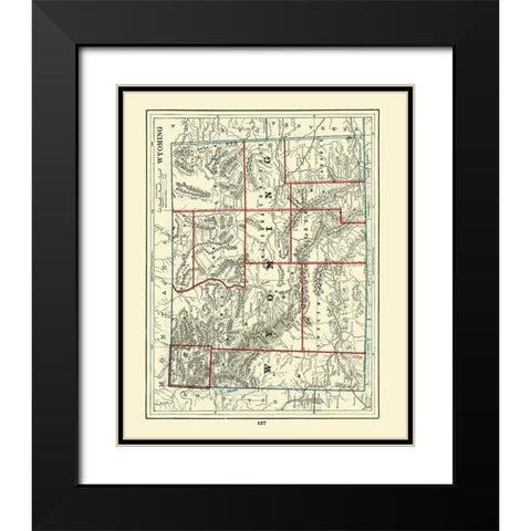Wyoming - Rathbun 1893 Black Modern Wood Framed Art Print with Double Matting by Rathbun