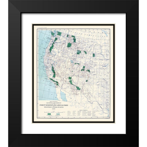 Western Forest Reserves, National Parks 1899 Black Modern Wood Framed Art Print with Double Matting by US Forest Serv