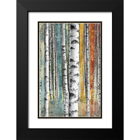 Abstract Birch I Black Modern Wood Framed Art Print with Double Matting by Brey