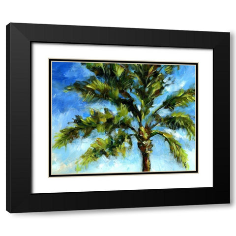 Island Palm II Black Modern Wood Framed Art Print with Double Matting by Brey