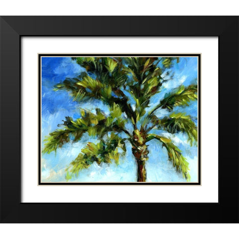 Island Palm II Black Modern Wood Framed Art Print with Double Matting by Brey