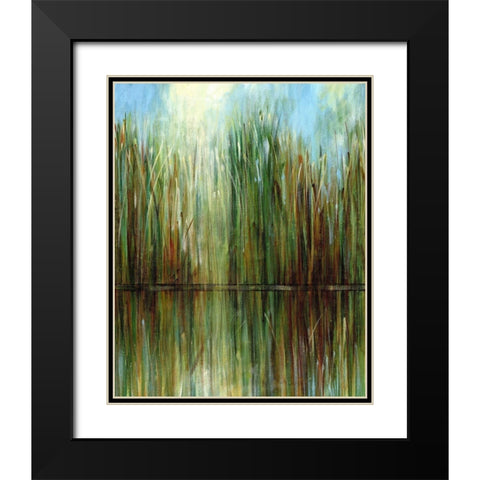 Reflections Black Modern Wood Framed Art Print with Double Matting by Brey