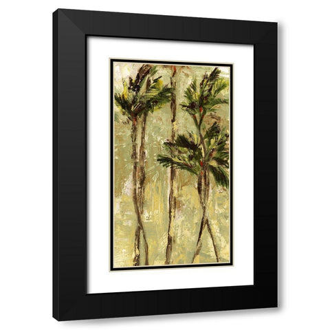 King Palm II Black Modern Wood Framed Art Print with Double Matting by Brey