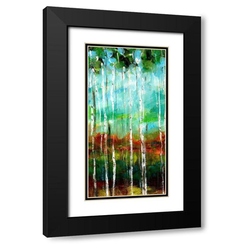 Treeline I Black Modern Wood Framed Art Print with Double Matting by Brey