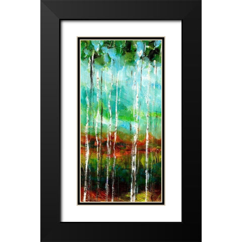 Treeline II Black Modern Wood Framed Art Print with Double Matting by Brey