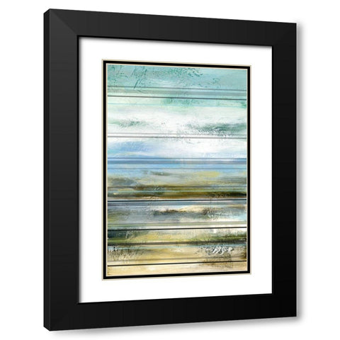 Seaside Panel II Black Modern Wood Framed Art Print with Double Matting by Brey