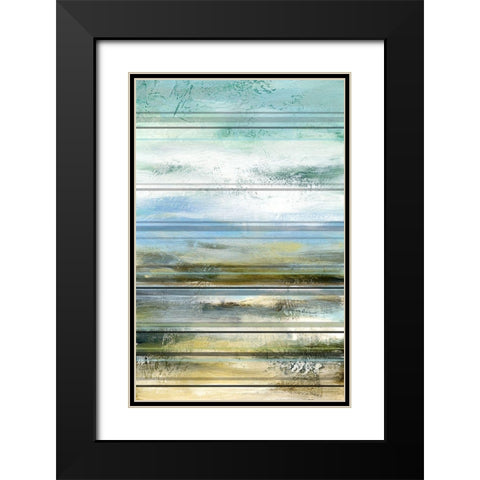 Seaside Panel II Black Modern Wood Framed Art Print with Double Matting by Brey