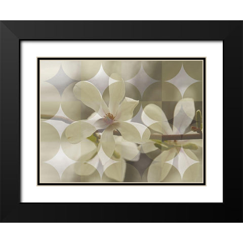 Floral Design I Black Modern Wood Framed Art Print with Double Matting by Bartola
