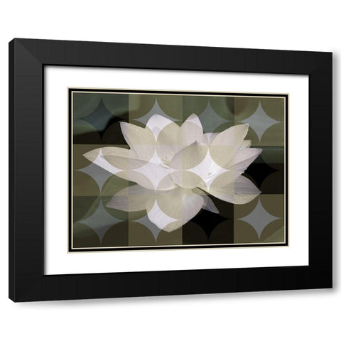 Floral Design III Black Modern Wood Framed Art Print with Double Matting by Bartola