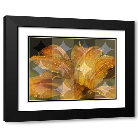 Floral Design VII Black Modern Wood Framed Art Print with Double Matting by Bartola
