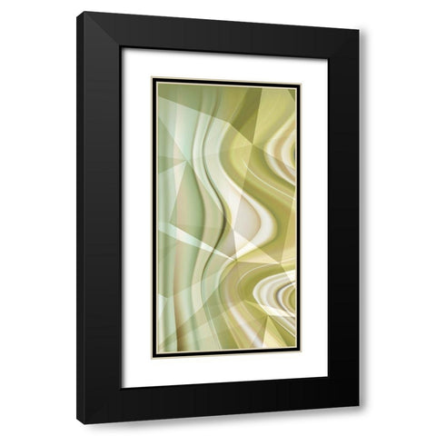 Geometric Gold I Black Modern Wood Framed Art Print with Double Matting by Franklin