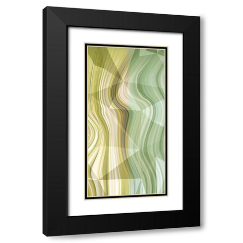 Geometric Gold II Black Modern Wood Framed Art Print with Double Matting by Franklin
