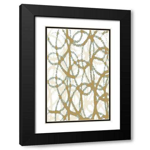 Links II Black Modern Wood Framed Art Print with Double Matting by Franklin