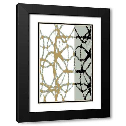 Links III Black Modern Wood Framed Art Print with Double Matting by Franklin