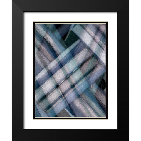 Weave Blue I Black Modern Wood Framed Art Print with Double Matting by Franklin