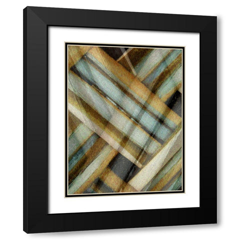 Weave Golden II Black Modern Wood Framed Art Print with Double Matting by Franklin