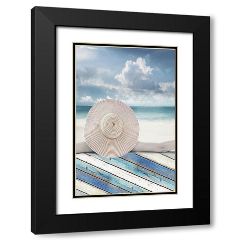 Beachside II Black Modern Wood Framed Art Print with Double Matting by Franklin
