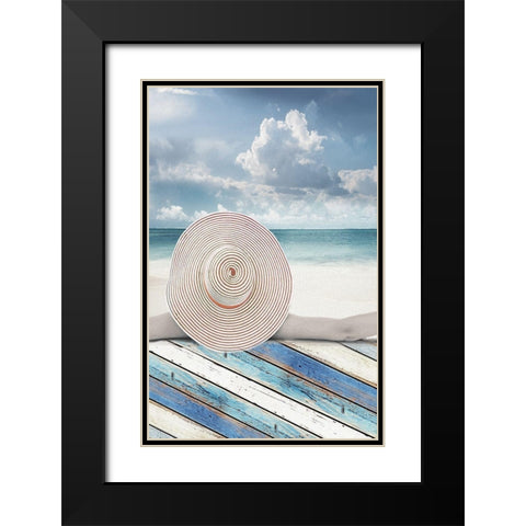 Beachside II Black Modern Wood Framed Art Print with Double Matting by Franklin
