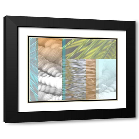 Beachside Black Modern Wood Framed Art Print with Double Matting by Franklin