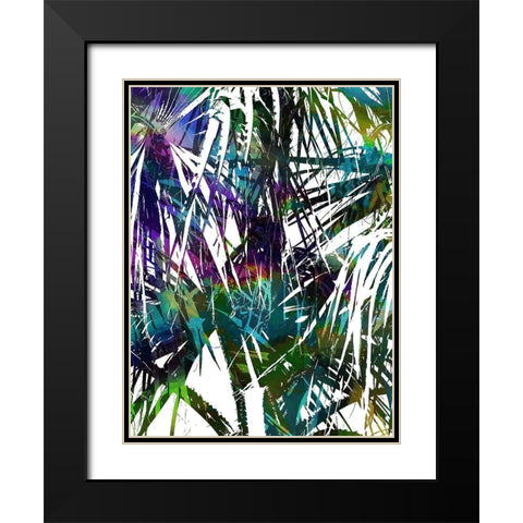 Palm Abstract I Black Modern Wood Framed Art Print with Double Matting by Franklin