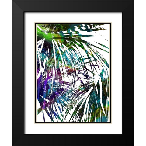 Palm Abstract II Black Modern Wood Framed Art Print with Double Matting by Franklin