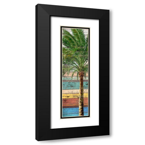 Palm Plank I Black Modern Wood Framed Art Print with Double Matting by Franklin