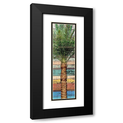 Palm Plank I Black Modern Wood Framed Art Print with Double Matting by Franklin