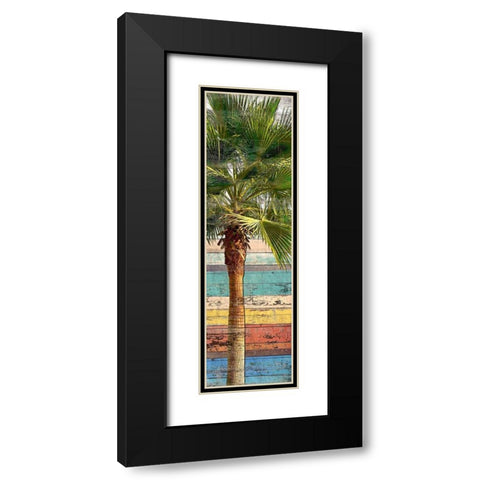 Palm Plank III Black Modern Wood Framed Art Print with Double Matting by Franklin