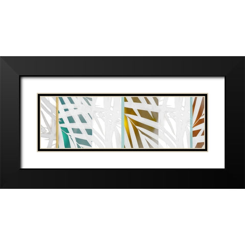 Palm Shapes II Black Modern Wood Framed Art Print with Double Matting by Franklin