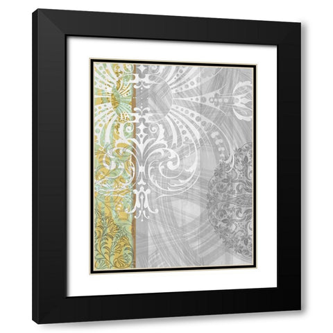 Patterns Saffron I Black Modern Wood Framed Art Print with Double Matting by Franklin