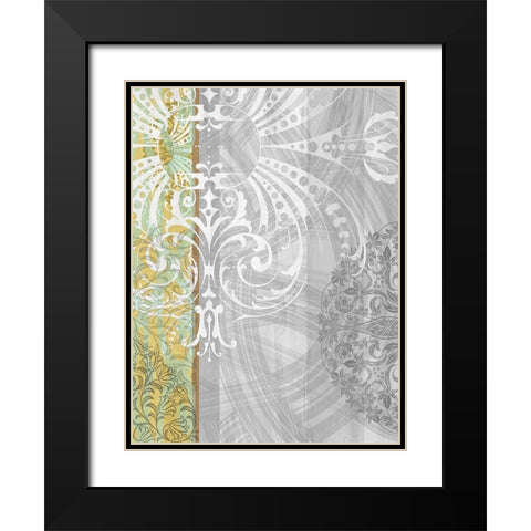Patterns Saffron I Black Modern Wood Framed Art Print with Double Matting by Franklin