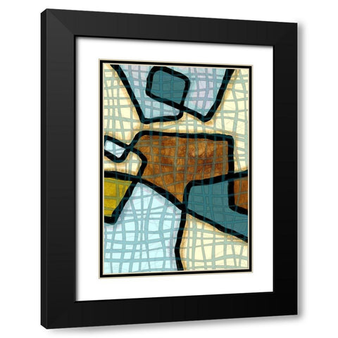 Interlace II Black Modern Wood Framed Art Print with Double Matting by Franklin