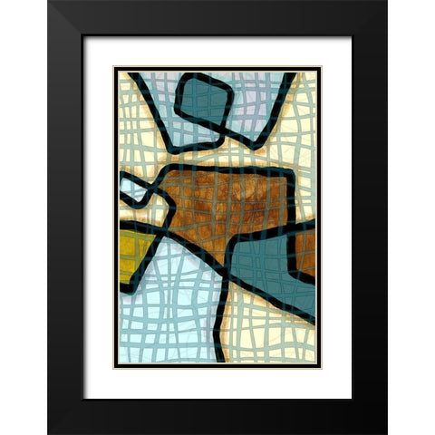 Interlace II Black Modern Wood Framed Art Print with Double Matting by Franklin