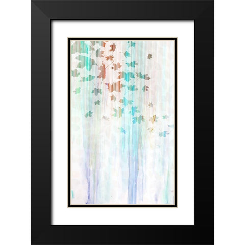 Falling Leaves I Black Modern Wood Framed Art Print with Double Matting by Franklin