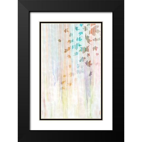 Falling Leaves II Black Modern Wood Framed Art Print with Double Matting by Franklin