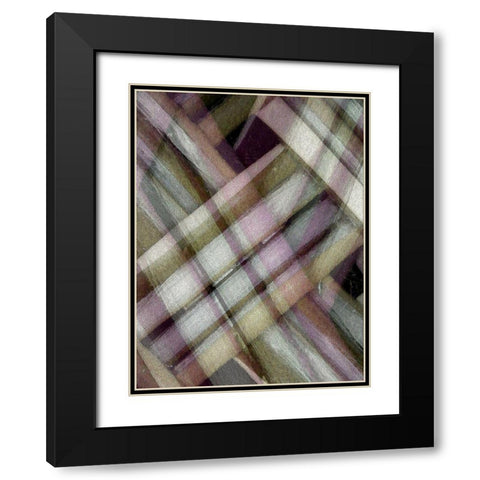 Weave Purple I Black Modern Wood Framed Art Print with Double Matting by Franklin