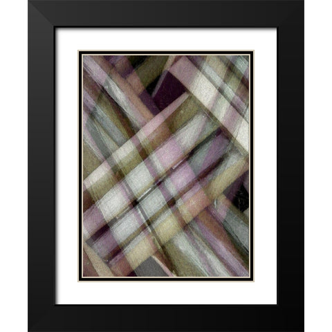 Weave Purple I Black Modern Wood Framed Art Print with Double Matting by Franklin