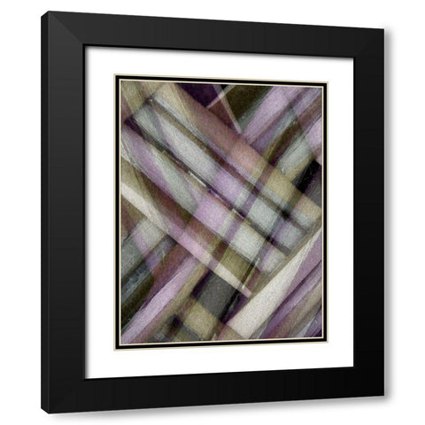Weave Purple II Black Modern Wood Framed Art Print with Double Matting by Franklin