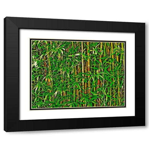Bamboo in HD II Black Modern Wood Framed Art Print with Double Matting by Simons