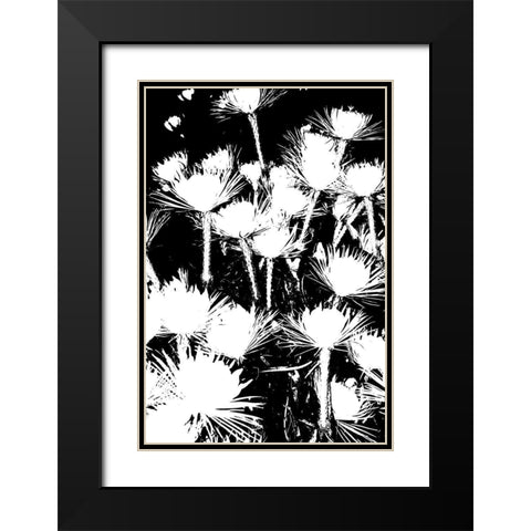 Bloomin Black I Black Modern Wood Framed Art Print with Double Matting by Simons