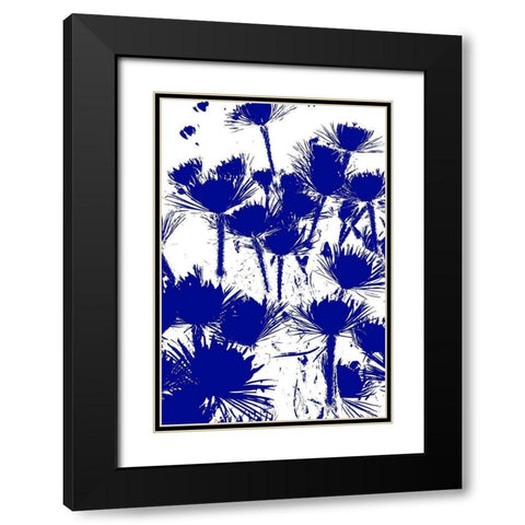Bloomin Blue II Black Modern Wood Framed Art Print with Double Matting by Simons