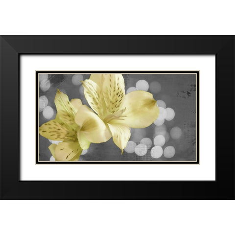 Bubbly in Yellow Black Modern Wood Framed Art Print with Double Matting by Simons