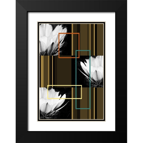 Contempo II Black Modern Wood Framed Art Print with Double Matting by Simons