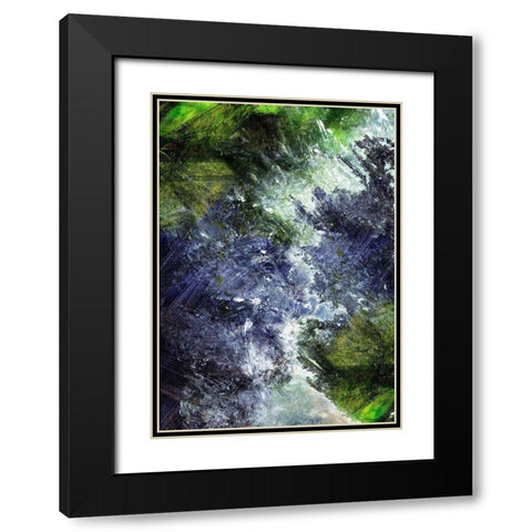Crevasse Black Modern Wood Framed Art Print with Double Matting by Simons