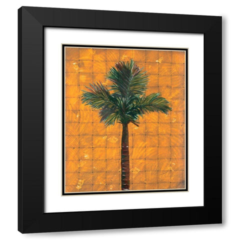 Fiesta Palm Amber Black Modern Wood Framed Art Print with Double Matting by Simons
