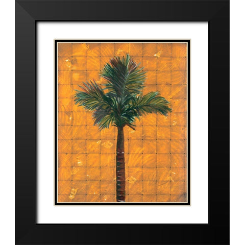 Fiesta Palm Amber Black Modern Wood Framed Art Print with Double Matting by Simons